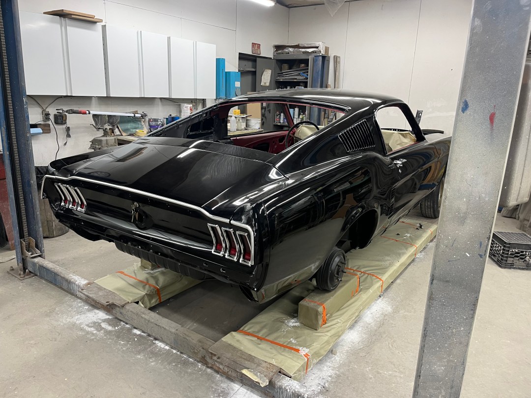1967 Ford Mustang Fastback — restoration project at Klassy Kar Sales, Akron NY